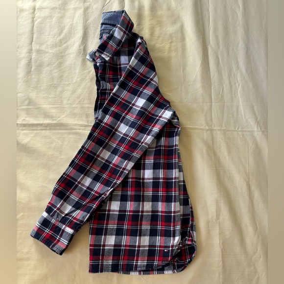 Tommy Hilfiger Gray/navyblue and Red Plaid Shirt Size L/G - Picture 15 of 15